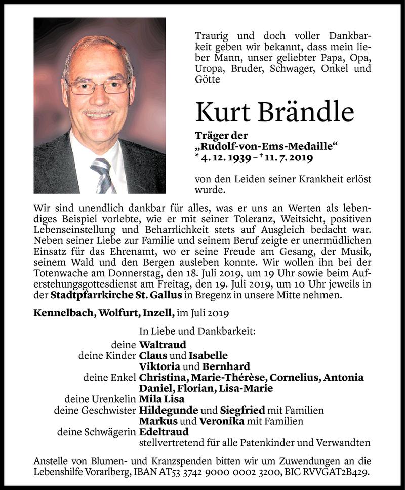 20190719 Kurt Braendle Todesanzeige Familie